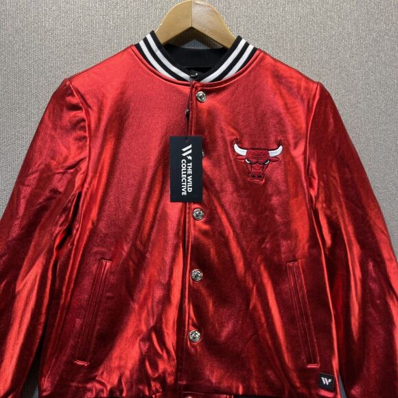 Chicago Bulls Satin Bomber Jacket Coat Youth Small The Wild Collective - Picture 3 of 8